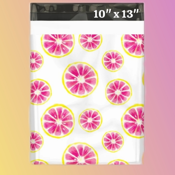 unbranded Other - 20 "Pink Grapefruit" 10 x 13 Polymailers, plus 20 Thank You Stickers